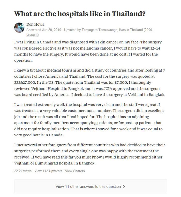Bệnh viện Thái Lan như thì thế nào?