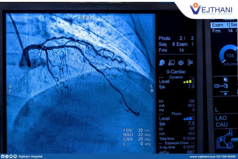 Receive cardiac catheterization at Vejthani Hospital.