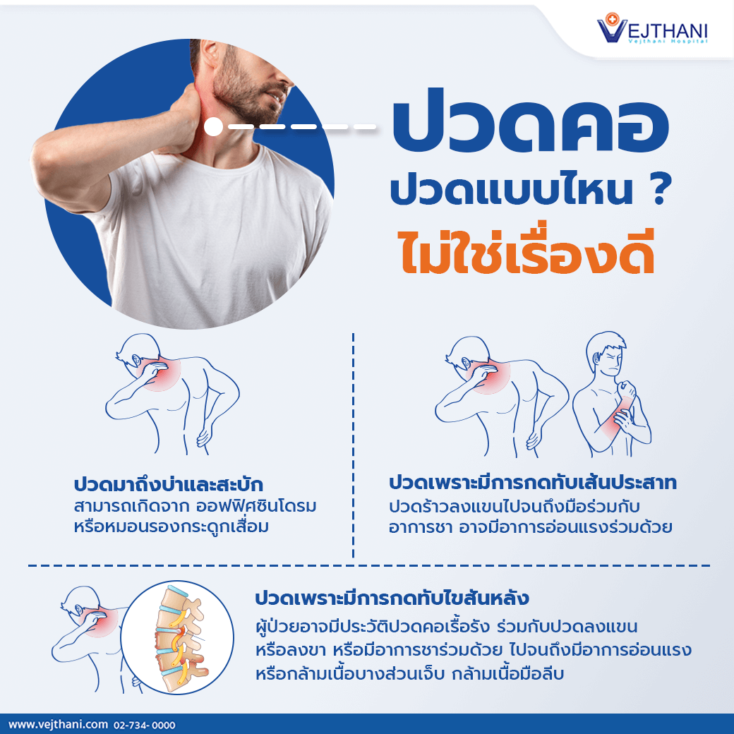 ปวดคอแบบไหน ไม่ใช่เรื่องดี - Vejthani Hospital