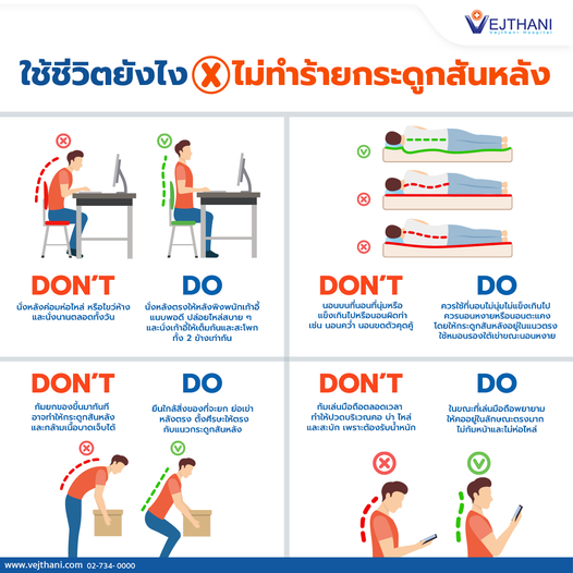 ใช้ชีวิตอย่างไร...ไม่ทำร้ายกระดูกสันหลัง - โรงพยาบาลเวชธานี