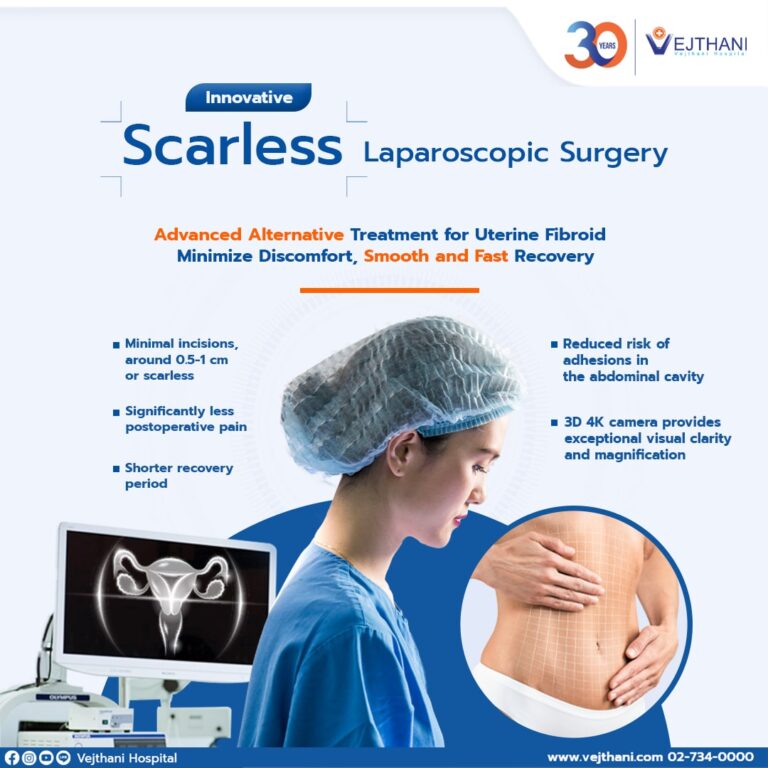 Scarless Laparoscopic Surgery Advanced Treatment For Uterine Fibroid Vejthani Hospital Jci