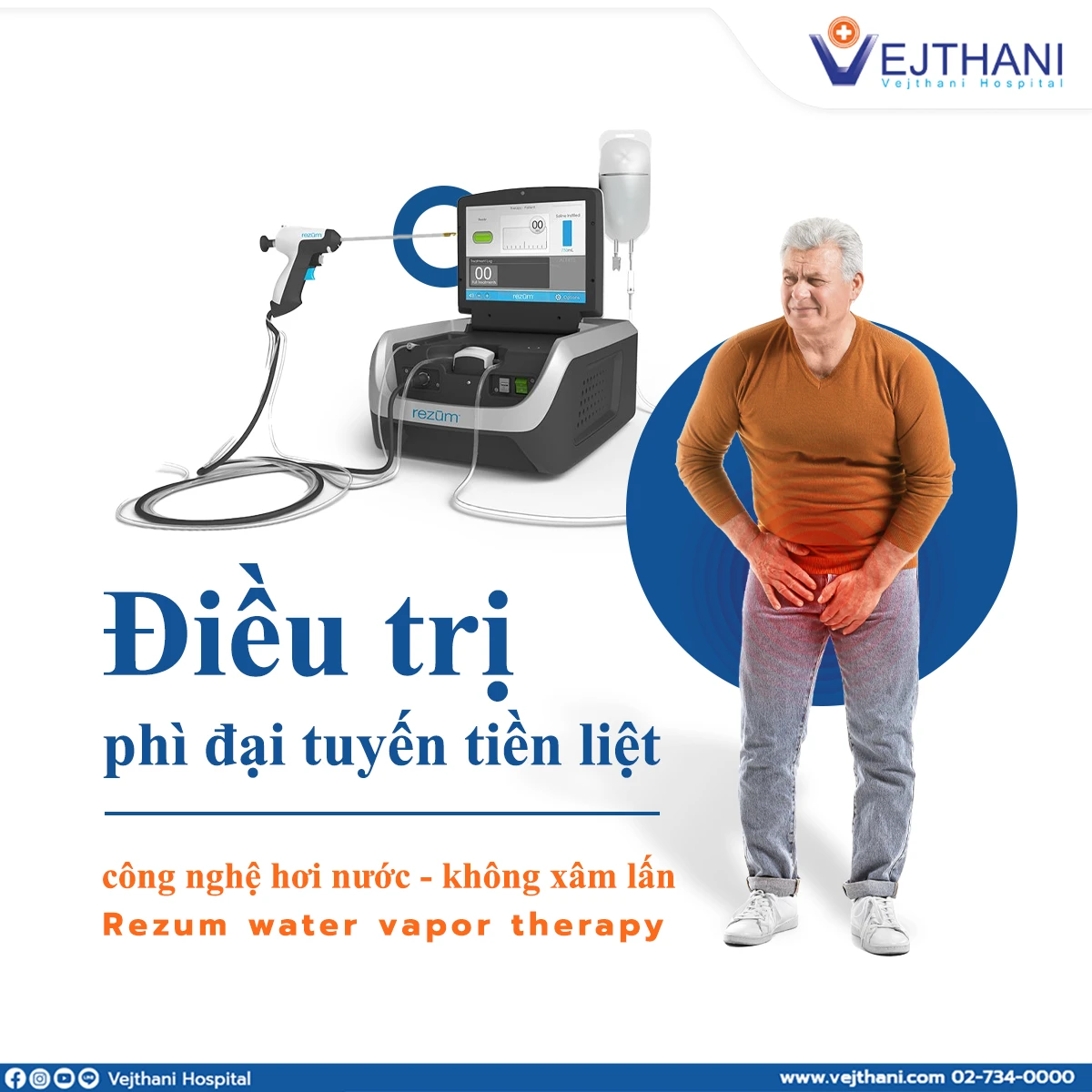 Liệu pháp xông hơi Rezum phì đại tuyến tiền liệt