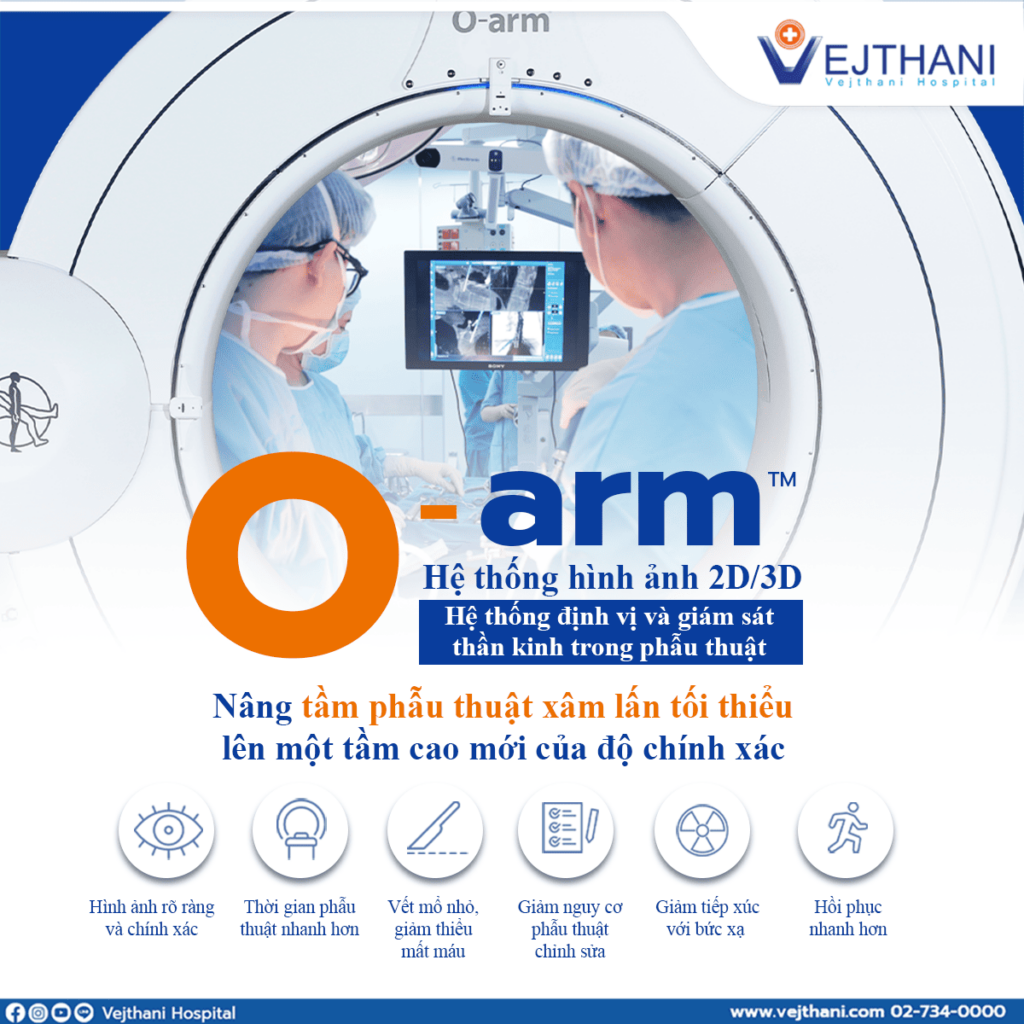 Phẫu thuật cột sống , ít xâm lấn,  hệ thống định vị 3D O-arm Bệnh viện Vejthani